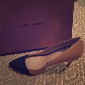 Audrey Brooke -lightly used Black & Tan heels